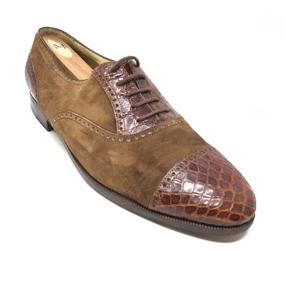 Bragano Cole Haan Oxfords Shoes Size 10 Crocodile